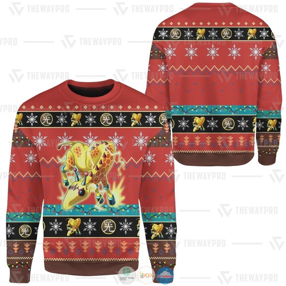 Yu Gi Oh Wattgiraffe Ugly Christmas Sweater 4 Anime Yu Gi Oh Wattgiraffe Christmas Sweater 1 2 3