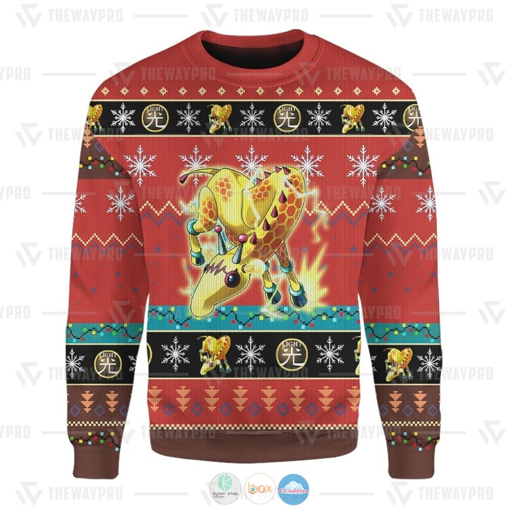 Yu Gi Oh Wattgiraffe Ugly Christmas Sweater 5 Anime Yu Gi Oh Wattgiraffe Christmas Sweater 1 2 3 4