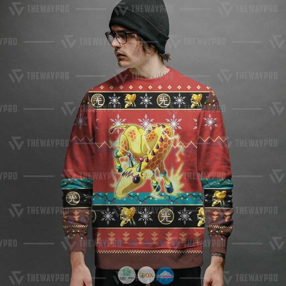 Yu Gi Oh Wattgiraffe Ugly Christmas Sweater 6 Anime Yu Gi Oh Wattgiraffe Christmas Sweater 1 2 3 4 5