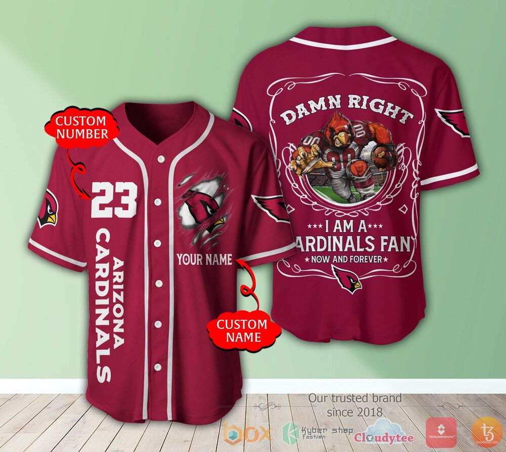 Arizona Cardinals NFL 3D Personalized Baseball Jersey Shirt
