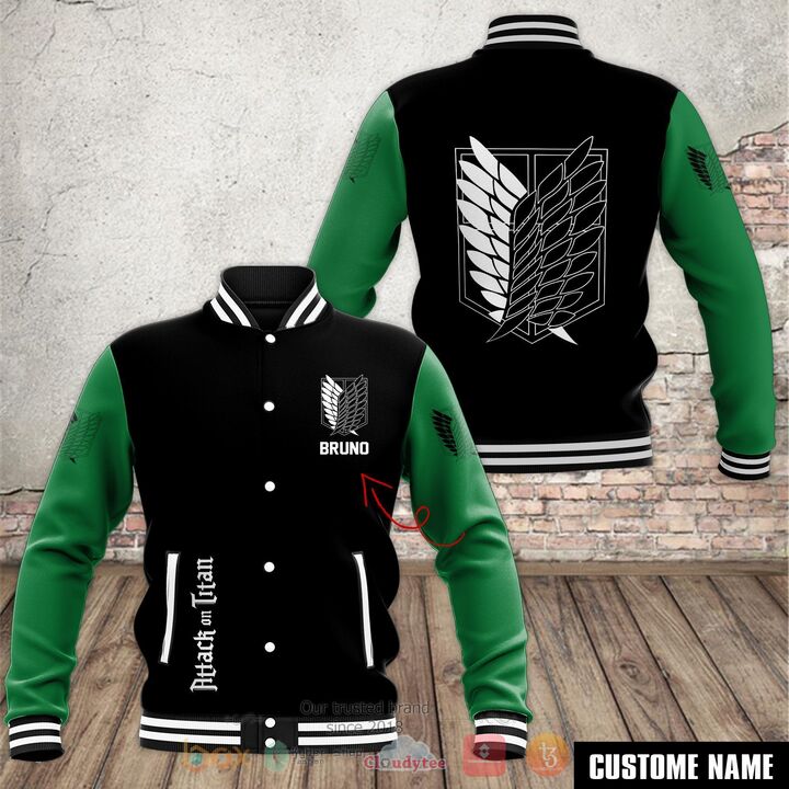 Attack On Titan Recon Corps Personalized Baseball Jacket