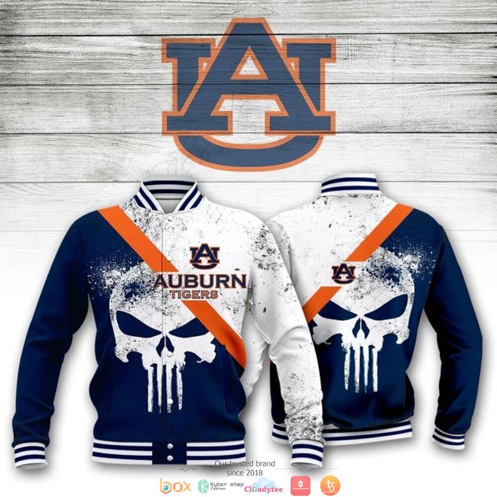 Auburn Tigers punisher skull Baseball jacket
