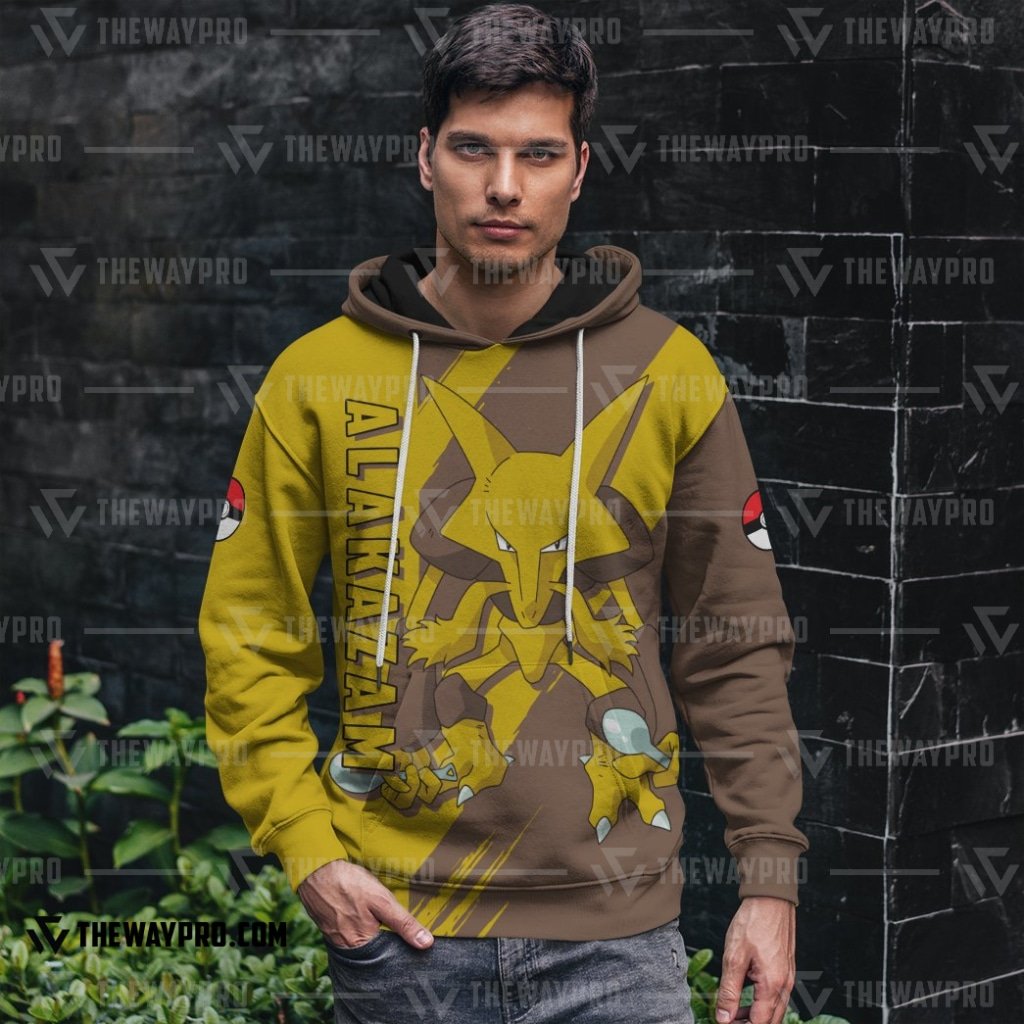 BEST Anime Pocket Monsters Alakazam 3D Hoodie 2 BEST Anime Pocket Monsters Alakazam 3D Hoodie 1