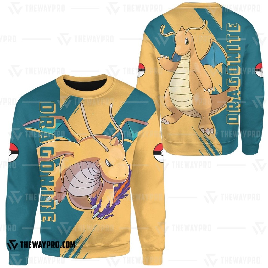 BEST Anime Pocket Monsters Dragonite Merry Christmas Sweater 2 BEST Anime Pocket Monsters Dragonite Merry Christmas Sweater 1