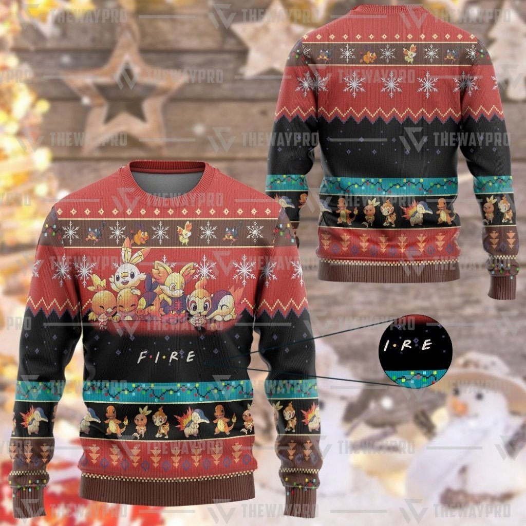 BEST Anime Pocket Monsters Fire Merry Christmas Sweater 13 BEST Anime Pocket Monsters Fire Merry Christmas Sweater
