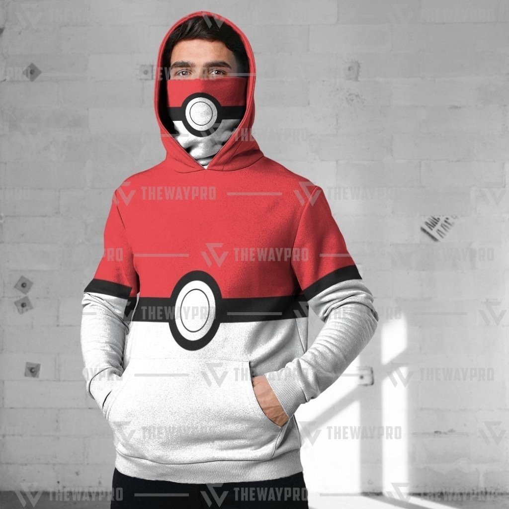 BEST Anime Pocket Monsters Pokeball Snood 3D Hoodie