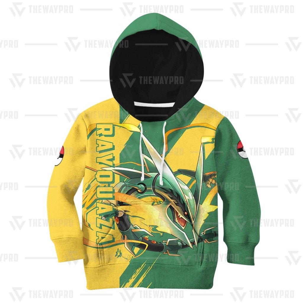 BEST Anime Pocket Monsters Rayquaza Kid Hoodie