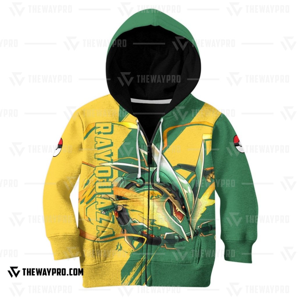 BEST Anime Pocket Monsters Rayquaza Kid Hoodie 4 BEST Anime Pocket Monsters Rayquaza Kid Hoodie 1 2 3