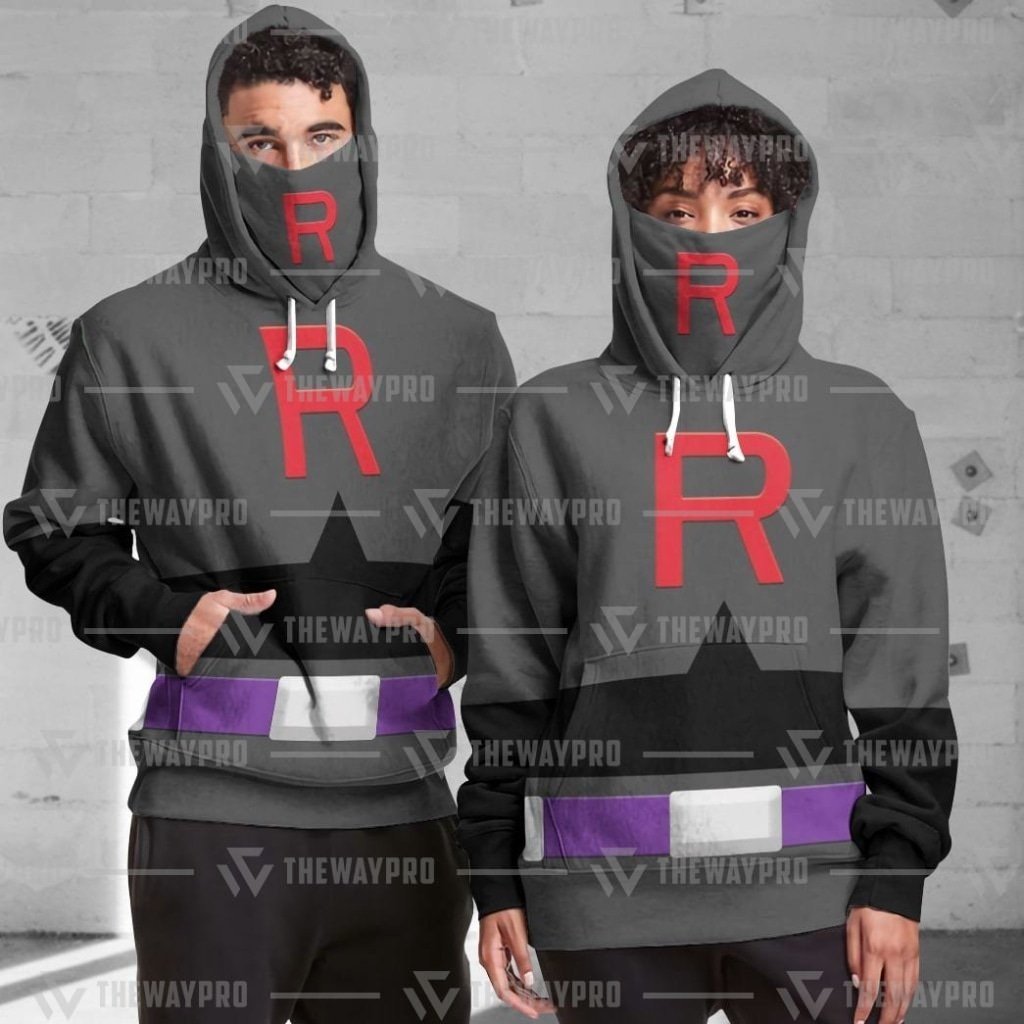 BEST Anime Pocket Monsters Team Rocket Black Suit Snood 3D Hoodie 13 BEST Anime Pocket Monsters Team Rocket Black Suit Snood 3D Hoodie