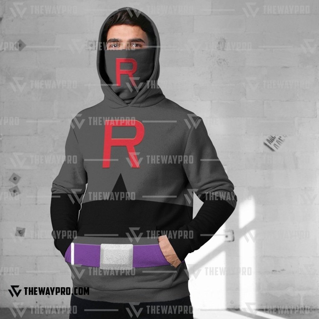 BEST Anime Pocket Monsters Team Rocket Black Suit Snood 3D Hoodie 2 BEST Anime Pocket Monsters Team Rocket Black Suit Snood 3D Hoodie 1
