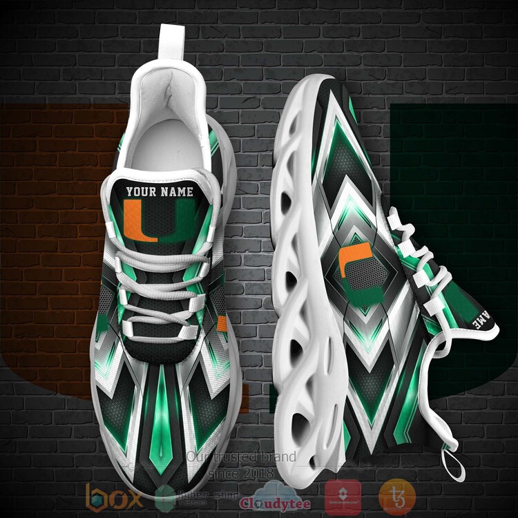 BEST NCAA Miami Hurricanes Football Team Custom Name Clunky Sneakers 1