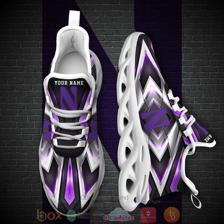 BEST NCAA Northwestern Wildcats Football Team Custom Name Clunky Sneakers 1