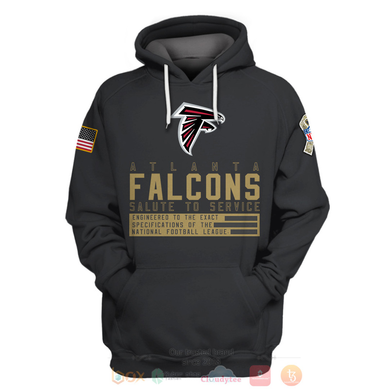 BEST NFL Personalized Atlanta Falcons Salute To Service Black Custom 3D Hoodie, Shirt 3 BEST NFL Personalized Atlanta Falcons Salute To Service Black Custom 3D Hoodie Shirt 1 2