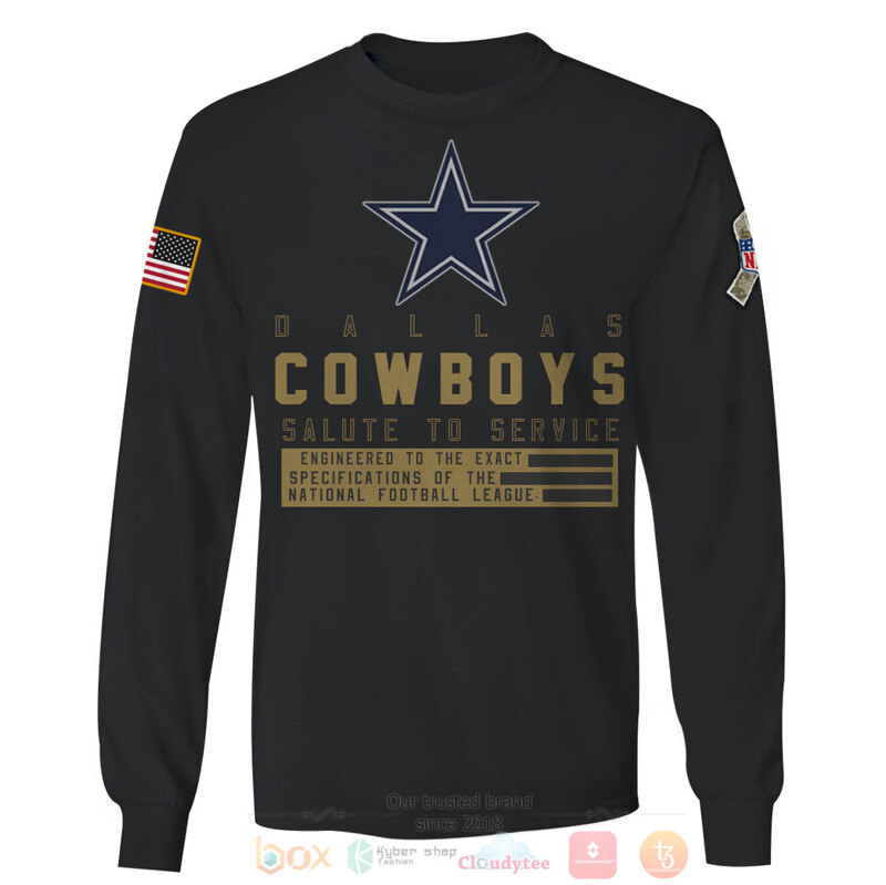 BEST NFL Personalized Dallas Cowboys Salute To Service Black Custom 3D Hoodie, Shirt 5 BEST NFL Personalized Dallas Cowboys Salute To Service Black Custom 3D Hoodie Shirt 1 2 3 4