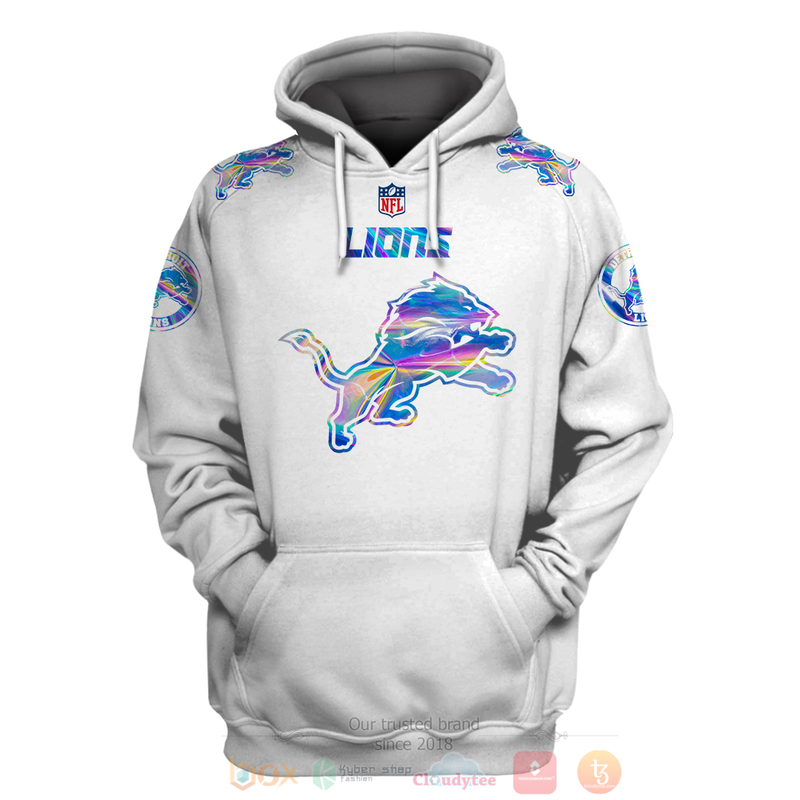 BEST NFL Personalized Detroit Lions White, Hologram Color Custom 3D Hoodie, Shirt 3 BEST NFL Personalized Detroit Lions White Hologram Color Custom 3D Hoodie Shirt 1 2