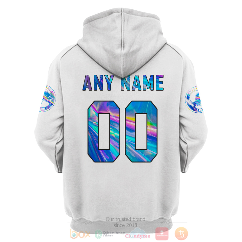BEST NFL Personalized Detroit Lions White, Hologram Color Custom 3D Hoodie, Shirt 4 BEST NFL Personalized Detroit Lions White Hologram Color Custom 3D Hoodie Shirt 1 2 3