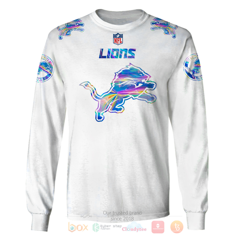 BEST NFL Personalized Detroit Lions White, Hologram Color Custom 3D Hoodie, Shirt 5 BEST NFL Personalized Detroit Lions White Hologram Color Custom 3D Hoodie Shirt 1 2 3 4