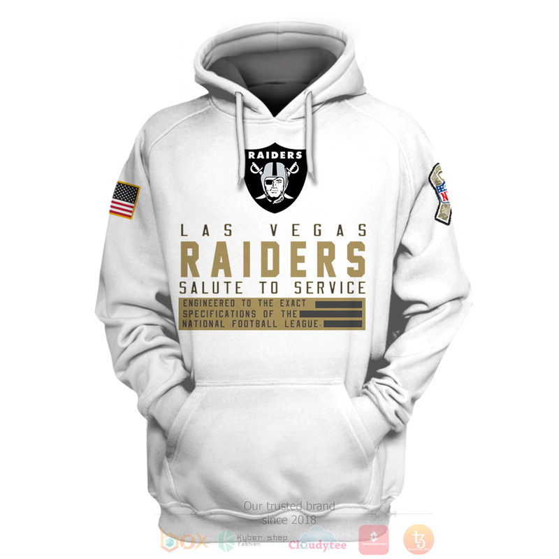 BEST NFL Personalized Las Vegas Raiders Salute To Service White
