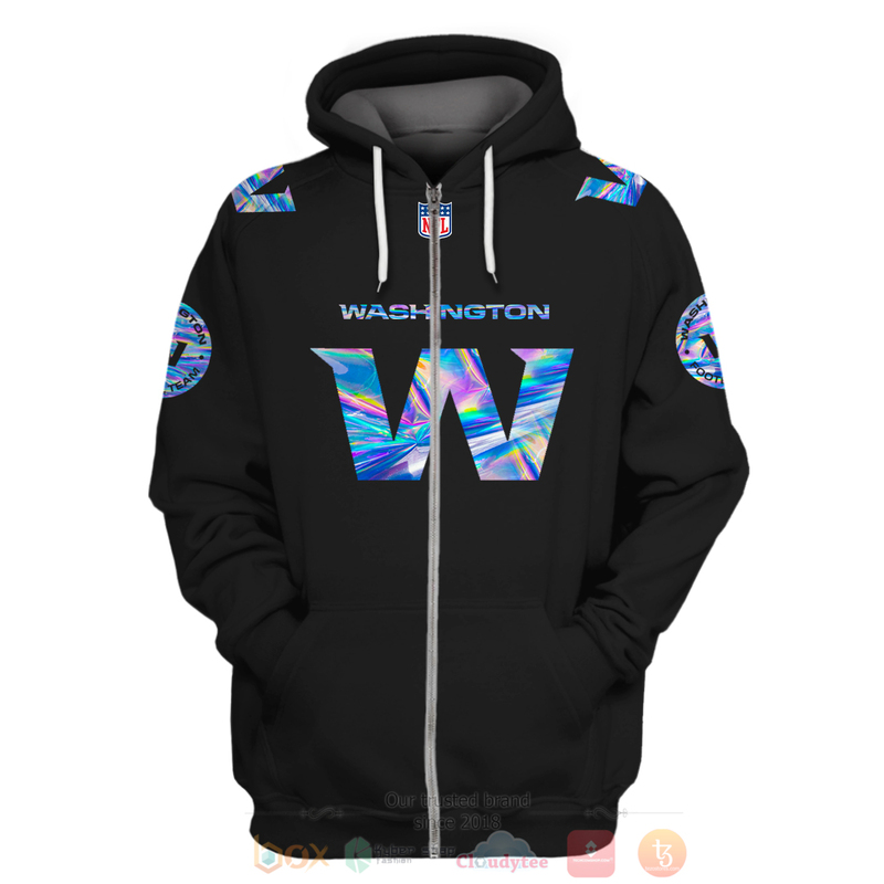 BEST NFL Personalized National Football League Washington Black, Hologram Color Custom 3D Hoodie, Shirt 2 BEST NFL Personalized National Football League Washington Black Hologram Color Custom 3D Hoodie Shirt 1