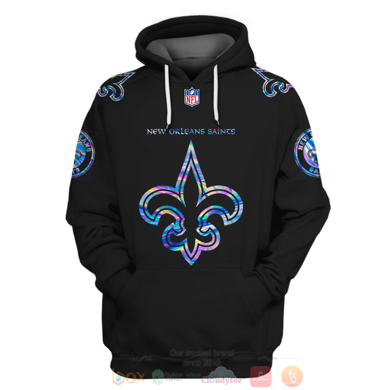 BEST NFL Personalized New Orleans Saints Black, Hologram Color Custom 3D Hoodie, Shirt 3 BEST NFL Personalized New Orleans Saints Black Hologram Color Custom 3D Hoodie Shirt 1 2