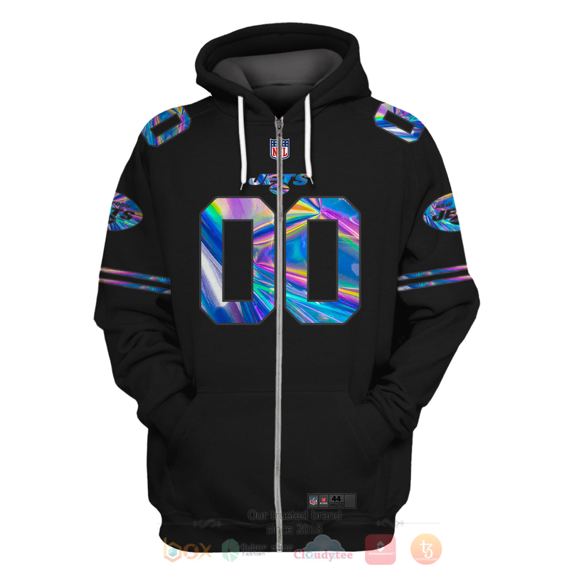 BEST NFL Personalized New York Jets Football Team Black, Hologram Color Custom 3D Hoodie, Shirt 2 BEST NFL Personalized New York Jets Football Team Black Hologram Color Custom 3D Hoodie Shirt 1