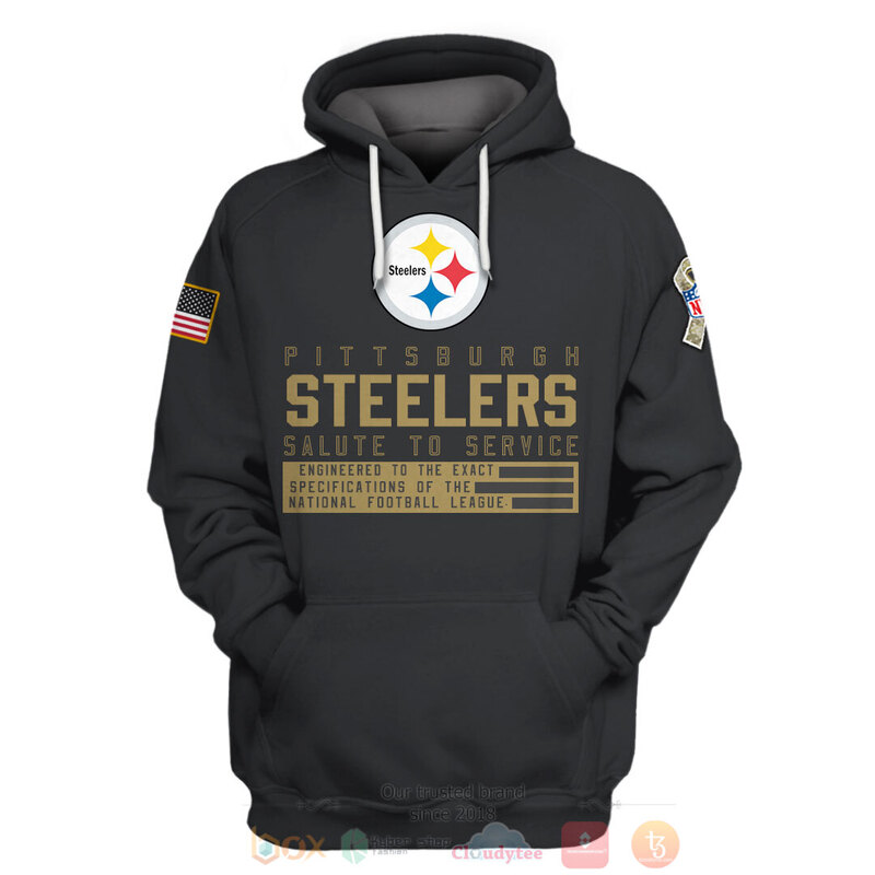 BEST NFL Personalized Pittsburgh Steelers Salute To Service Black Custom 3D Hoodie, Shirt 3 BEST NFL Personalized Pittsburgh Steelers Salute To Service Black Custom 3D Hoodie Shirt 1 2