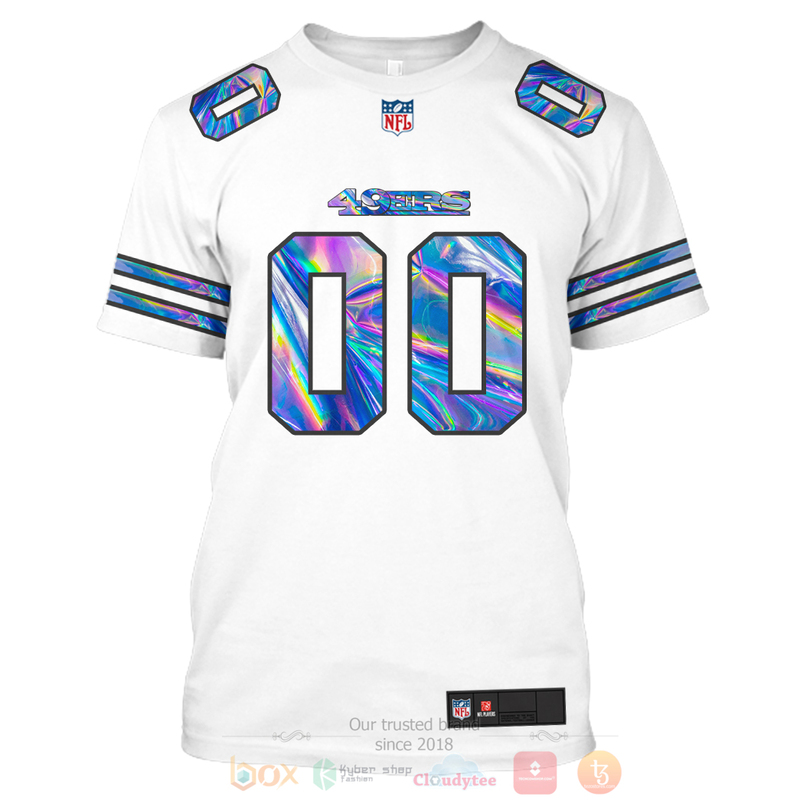 BEST NFL Personalized San Francisco 49ers Football Team White, Hologram Color Custom 3D Hoodie, Shirt 7 BEST NFL Personalized San Francisco 49ers Football Team White Hologram Color Custom 3D Hoodie Shirt 1 2 3 4 5 6