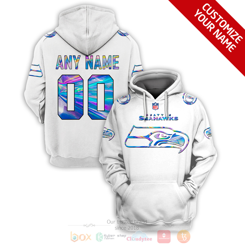 BEST NFL Personalized Seattle Seahawks White, Hologram Color Custom 3D Hoodie, Shirt 1 BEST NFL Personalized Seattle Seahawks White Hologram Color Custom 3D Hoodie Shirt