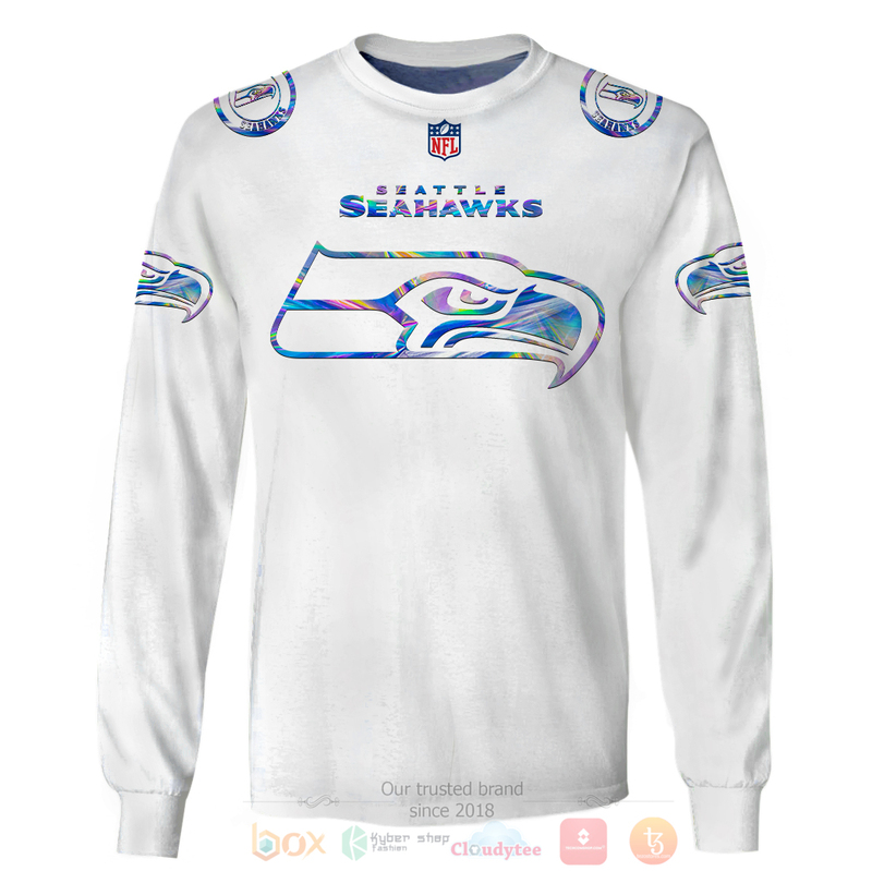 BEST NFL Personalized Seattle Seahawks White, Hologram Color Custom 3D Hoodie, Shirt 5 BEST NFL Personalized Seattle Seahawks White Hologram Color Custom 3D Hoodie Shirt 1 2 3 4