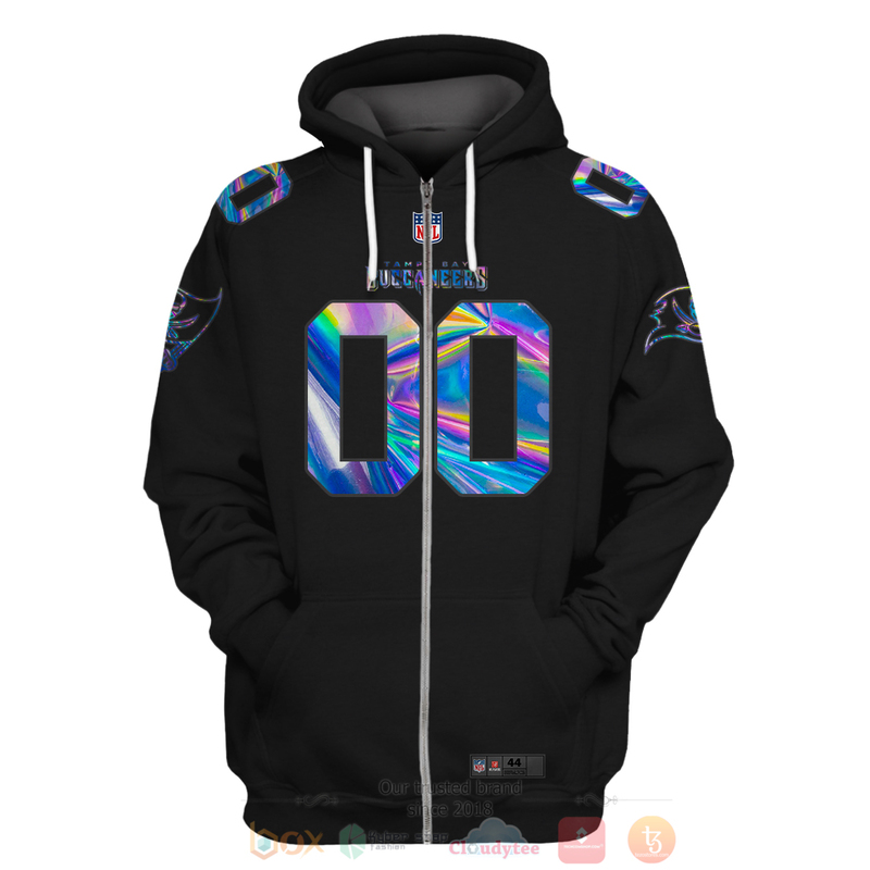 BEST NFL Personalized Tampa Bay Buccaneers Football Team Black, Hologram Color Custom 3D Hoodie, Shirt 2 BEST NFL Personalized Tampa Bay Buccaneers Football Team Black Hologram Color Custom 3D Hoodie Shirt 1