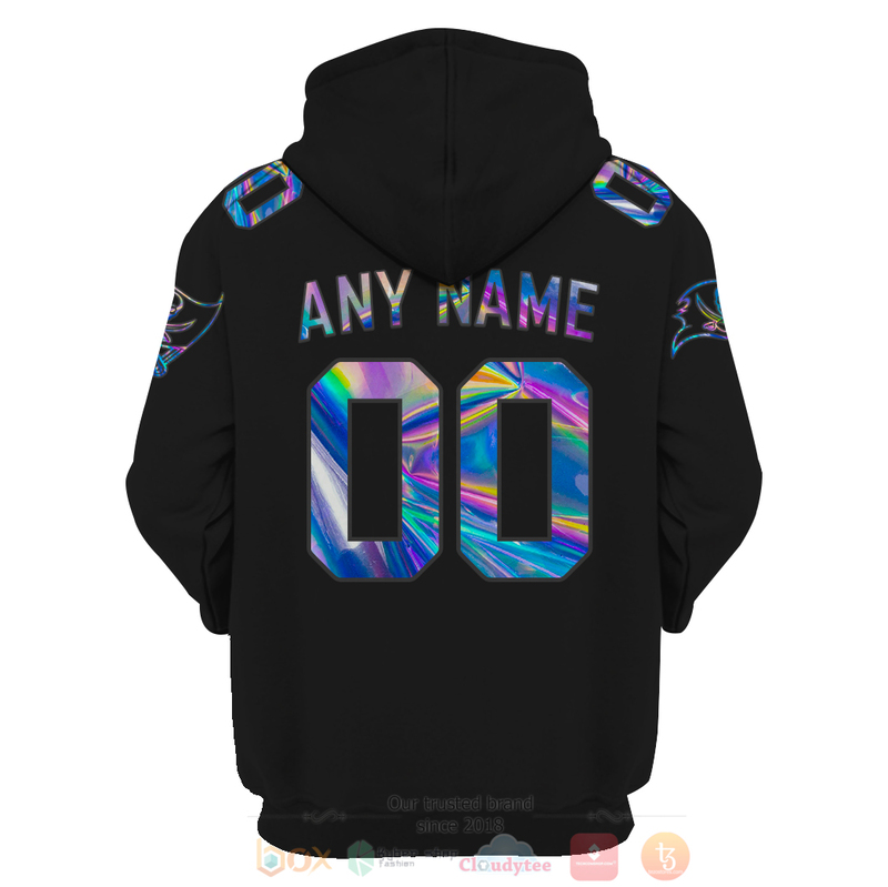 BEST NFL Personalized Tampa Bay Buccaneers Football Team Black, Hologram Color Custom 3D Hoodie, Shirt 4 BEST NFL Personalized Tampa Bay Buccaneers Football Team Black Hologram Color Custom 3D Hoodie Shirt 1 2 3