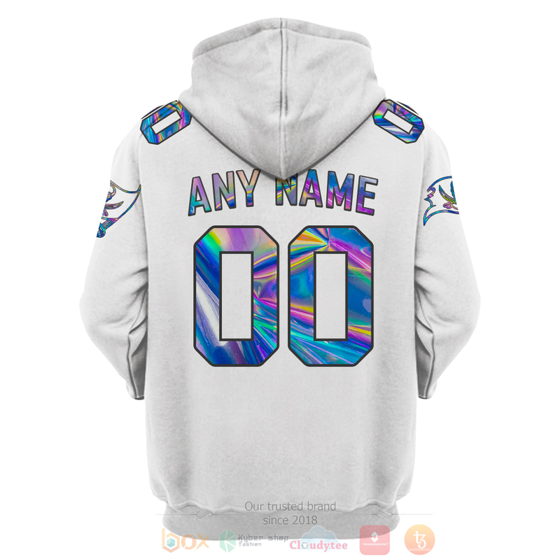 BEST NFL Personalized Tampa Bay Buccaneers Football Team White, Hologram Color Custom 3D Hoodie, Shirt 4 BEST NFL Personalized Tampa Bay Buccaneers Football Team White Hologram Color Custom 3D Hoodie Shirt 1 2 3