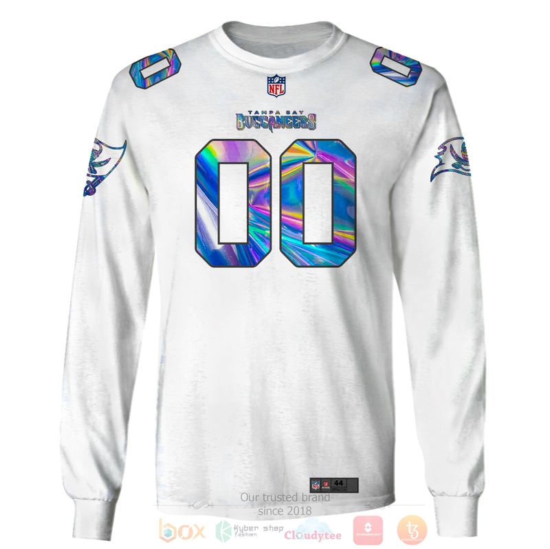 BEST NFL Personalized Tampa Bay Buccaneers Football Team White, Hologram Color Custom 3D Hoodie, Shirt 5 BEST NFL Personalized Tampa Bay Buccaneers Football Team White Hologram Color Custom 3D Hoodie Shirt 1 2 3 4