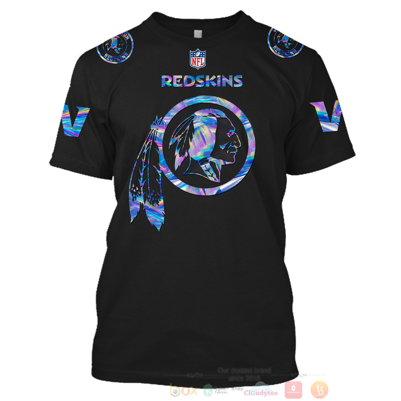 BEST NFL Personalized Washington Redskins Black Hologram Color Custom 3D Hoodie Shirt 1 2 3 4 5 6