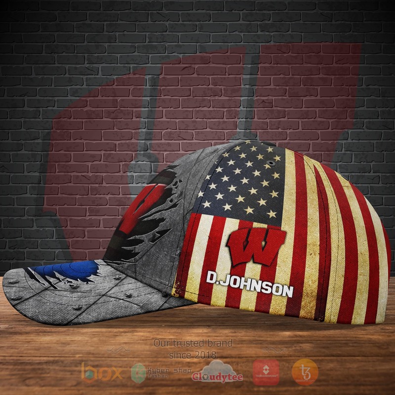 BEST NFL Wisconsin Badgers Personalized Custom Cap 3 BEST NFL Wisconsin Badgers Personalized Custom Cap 1 2