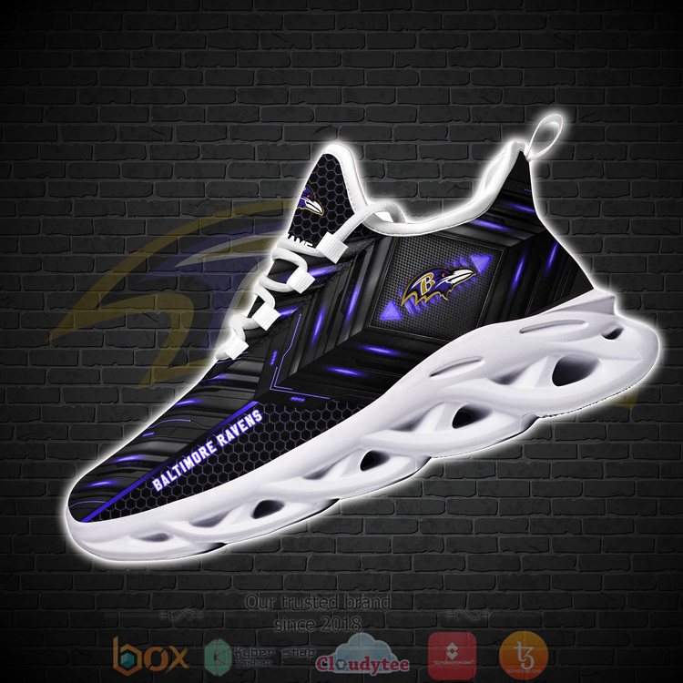 BEST National Football League Baltimore Ravens Custom Name Clunky Sneakers 1