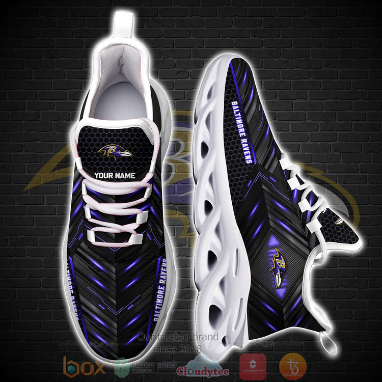 BEST National Football League Baltimore Ravens Custom Name Clunky Sneakers 4 BEST National Football League Baltimore Ravens Custom Name Clunky Sneakers 1 2 3