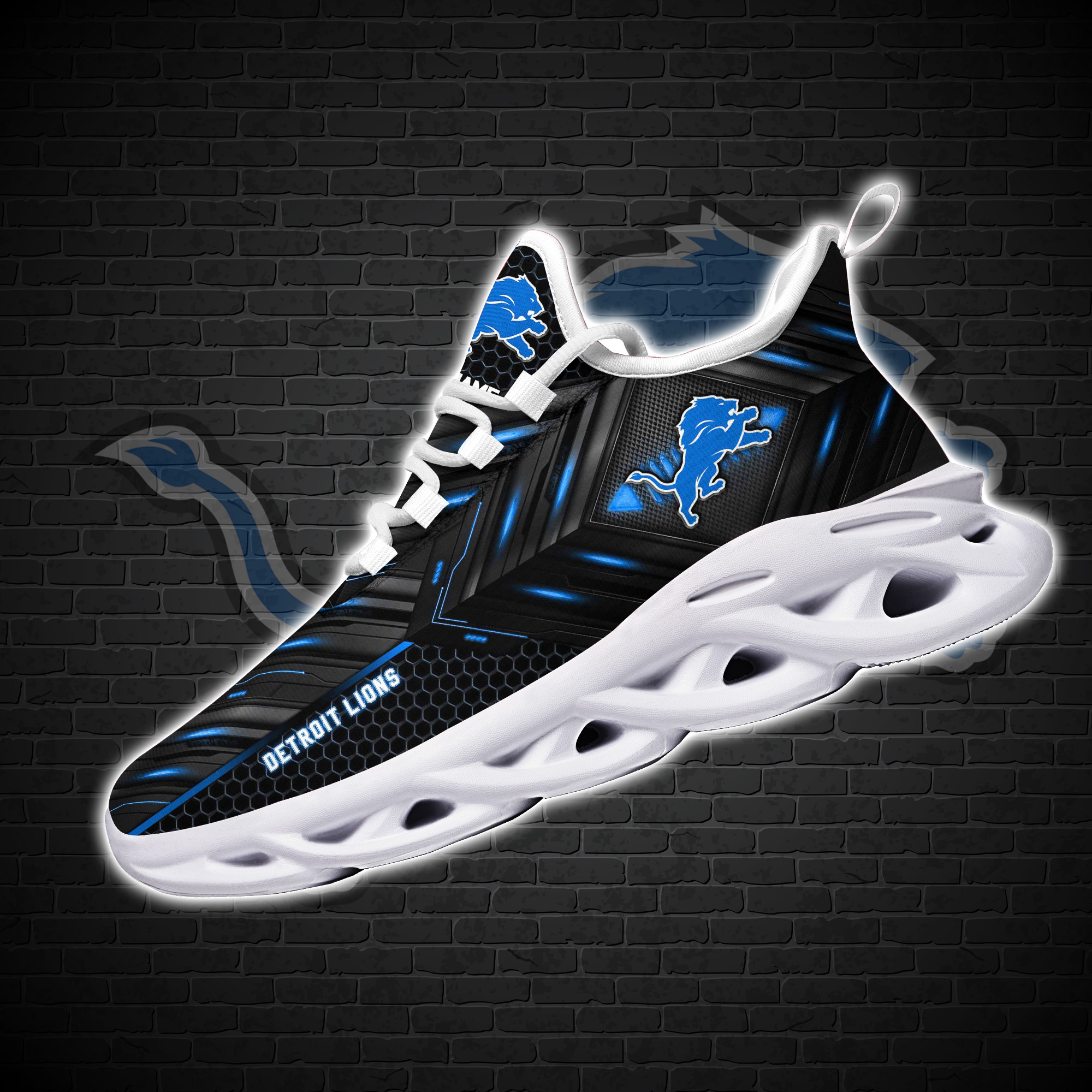 BEST National Football League Detroit Lions Custom Name Clunky Sneakers 1