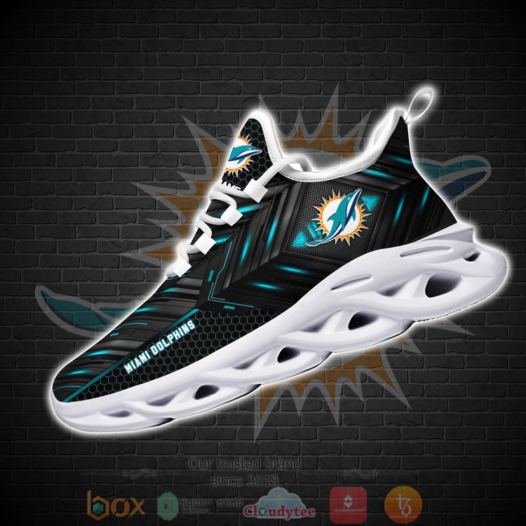 BEST National Football League Miami Dolphins Custom Name Clunky Sneakers 1