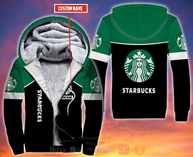BEST Personalized Custom Starbucks Fleece 3D Zip Hoodie Hoodie