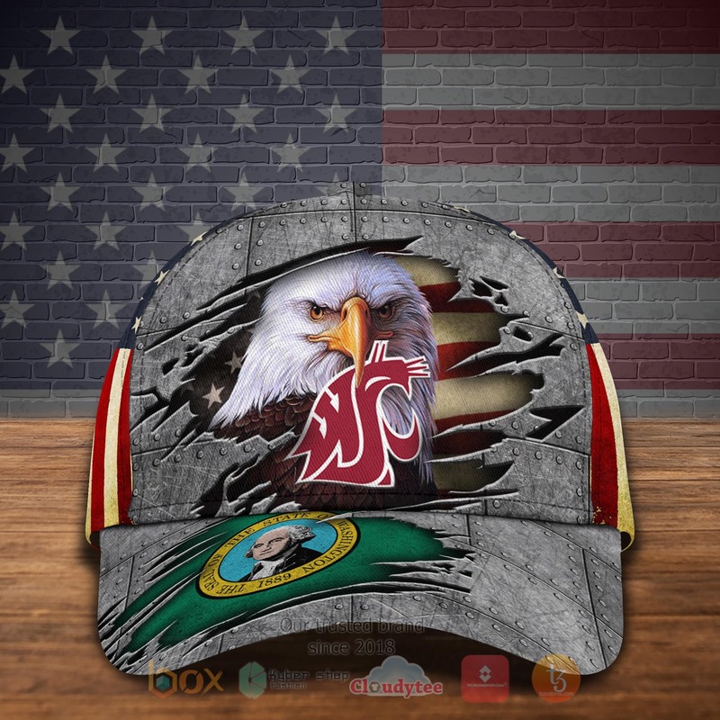 BEST Washington State Cougars NCAA Eagle Personalized Custom Cap 1