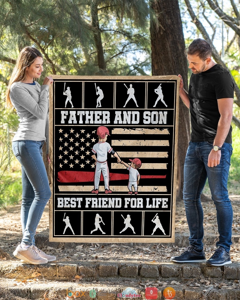 Baseball Father and son Best friend for life quilt blanket 2 Baseball Father and son Best friend for life quilt 1
