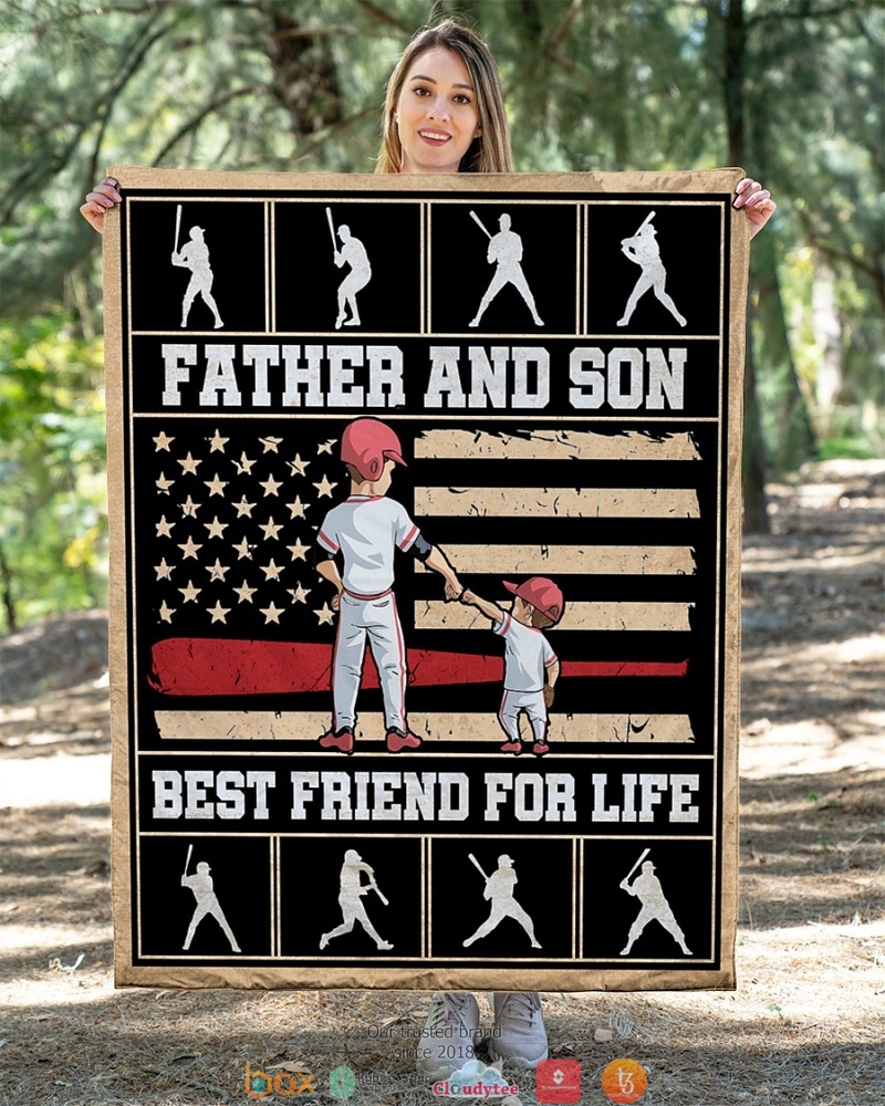 Baseball Father and son Best friend for life quilt blanket 3 Baseball Father and son Best friend for life quilt 1 2