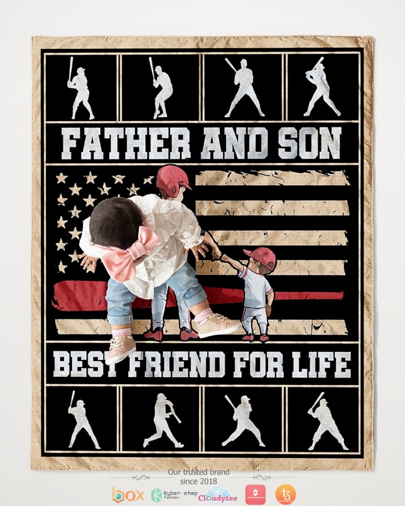 Baseball Father and son Best friend for life quilt blanket 4 Baseball Father and son Best friend for life quilt 1 2 3
