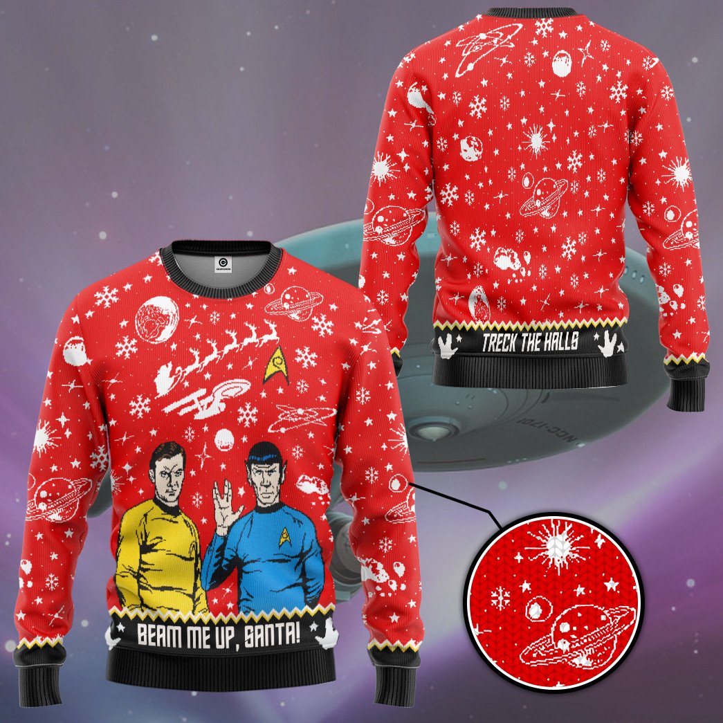 Beam Me Up Santa Christmas Sweater 3 Beam Me Up Santa Christmas Sweater 1 2