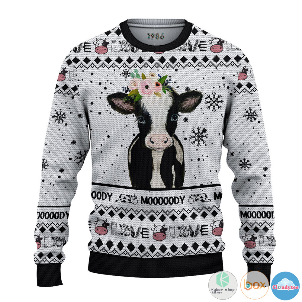 Black Cow Flowers Mooooody 3d shirt hoodie