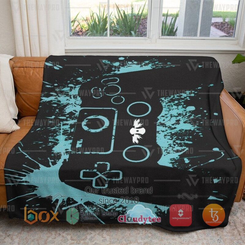 Black Game Controller Blanket