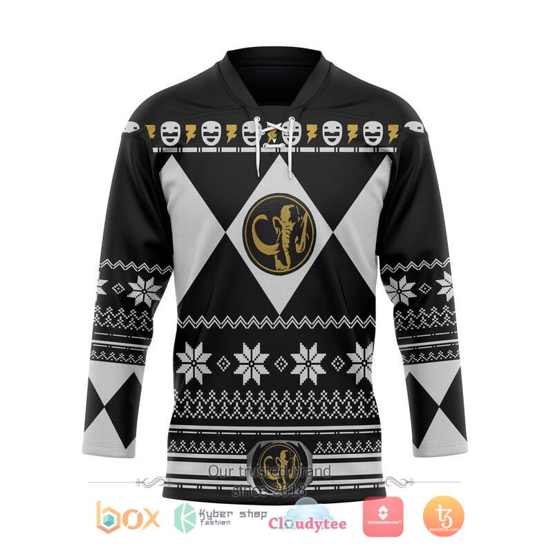 Black Mighty Morphin Power Ranger Hockey Jersey