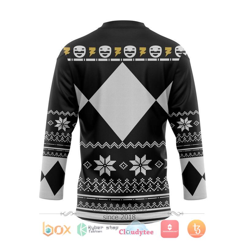 Black Mighty Morphin Power Ranger Hockey Jersey 2 Black Mighty Morphin Power Ranger Hockey Jersey 1