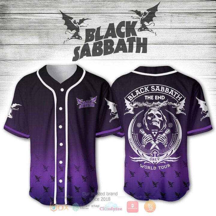 BEST Black Sabbath The End World Tour Baseball Jerseys 1 Black Sabbath The End World Tour Baseball Jersey Shirt